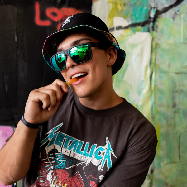SIN Sunglasses - Peccant - Matt Raven / Green Blue Flash Polarised