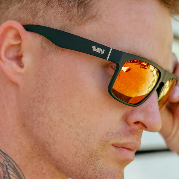 SIN Eyewear - Peccant - Matt Raven / Red Flash Polarised