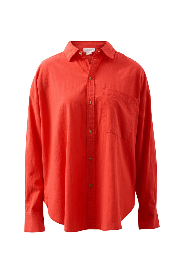 Women's Peta Oversized Shirt in Heriatge Red