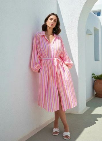 Ladies Neon Breeze Shirt Dress