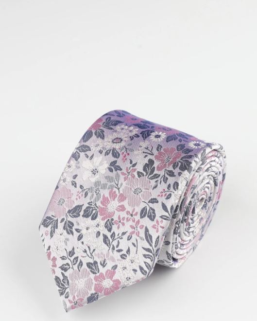 Men's Pink Wild Floral Tie