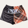 Pig Chasing Australia - Plaid Footy Shorts in Rust/Charcoal