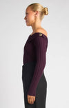 Womens Amara Knit Top in Dark Plum