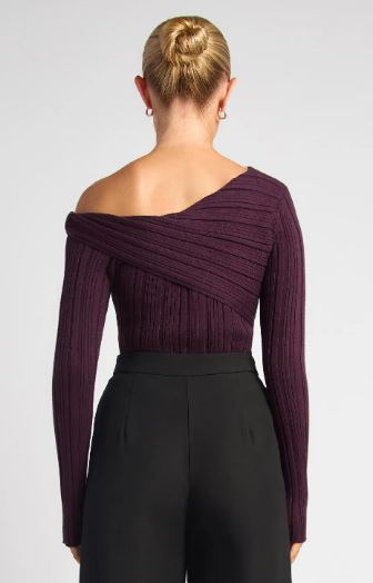 Womens Amara Knit Top in Dark Plum