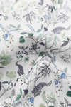 James Harper Men's Long Sleeve Peached Cotton Poplin Shirt in Floral Print Sea