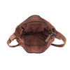 Rugged Hide Womens' Soft Suede Moon-Shaped Bag in Choc/Brown