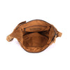 Rugged Hide Womens' Soft Suede Moon-Shaped HandBag in Caramel
