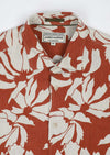 Mens Short Sleeve Puerto Rico Linen Shirt in Paprika