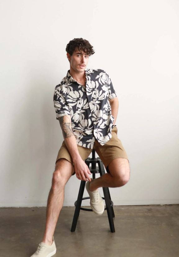 Men's Puerto Rico Linen Shirt in Navy