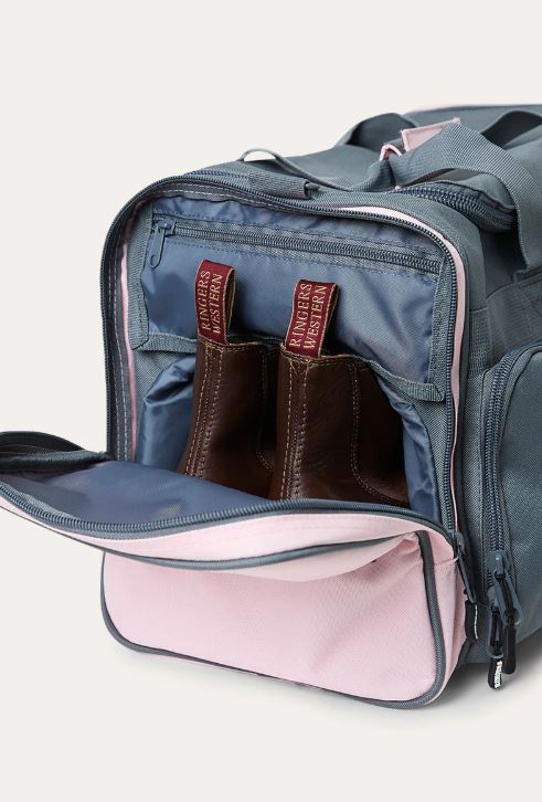 Ringers Western Rider Go Sports Bag in Charcoal/Pastel Pink