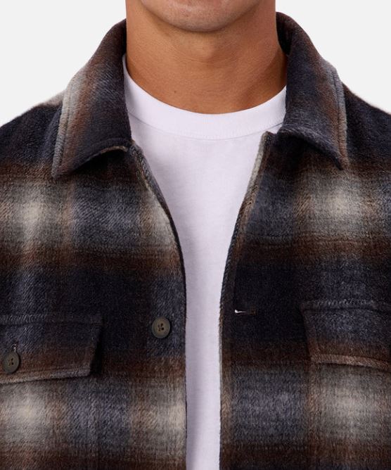 The Riverton Check Jacket in Black Brown Combo