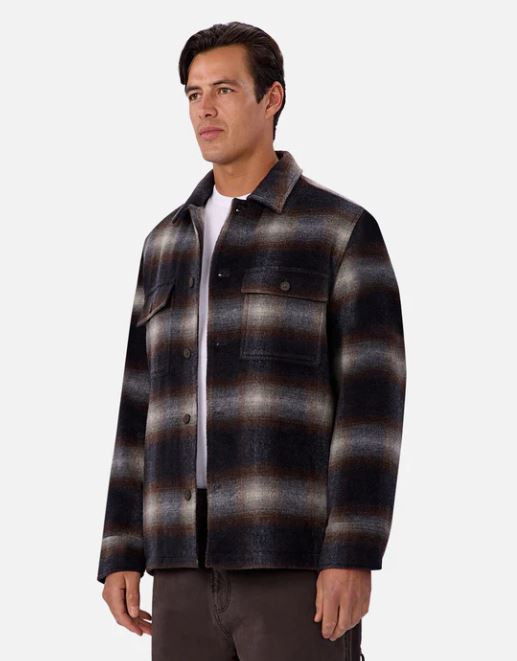 The Riverton Check Jacket in Black Brown Combo