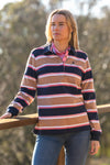 Thomas Cook Women’s Ruth Stripe Rugby in Tan/Pink