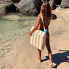SUNNYLiFE - Reclinning Beach Chair Mango Bay Golden Mustard Stripe