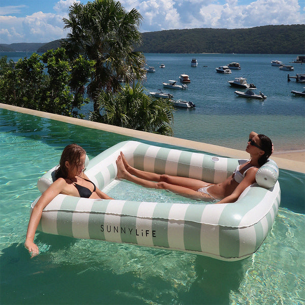 SUNNYLiFE - Luxe Twin Hammock Float The Vacay Soft Olive
