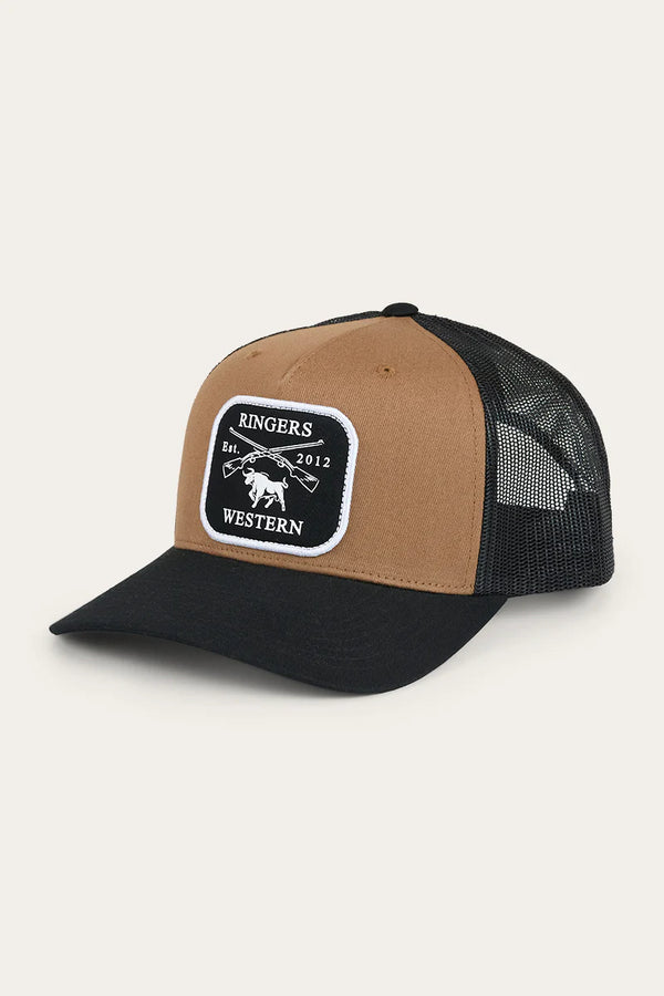 Ringers Western Shotgun Trucker Cap in Clay Black