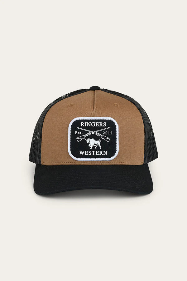 Ringers Western Shotgun Trucker Cap in Clay Black