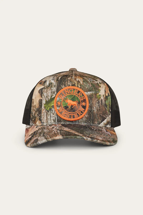 Ringers Western Signature Bull Trucker Cap - Leaf Camo/Orange