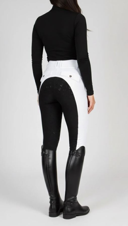 BARE Sculpt Hybrid Riding Breeches - White/Black Seat