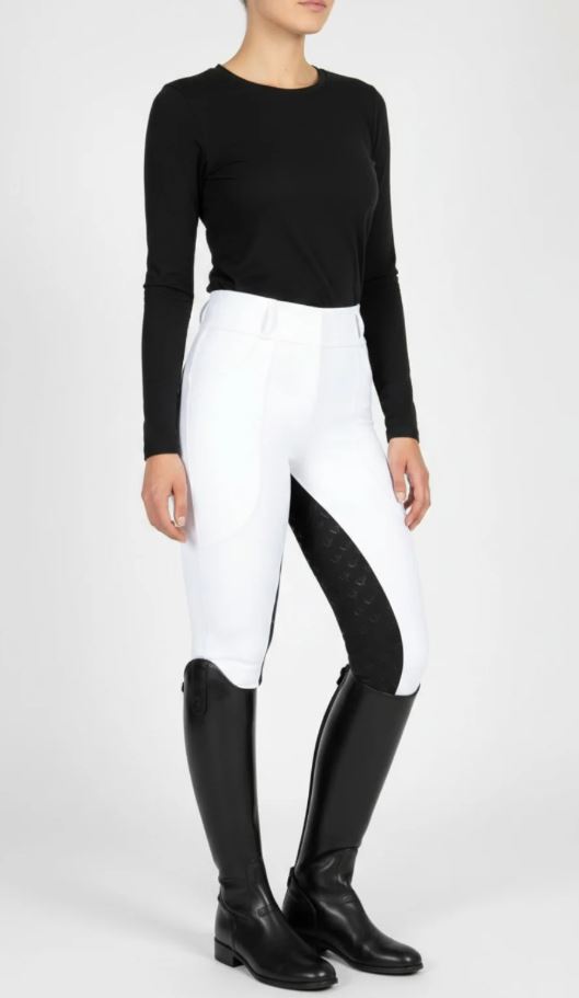 BARE Sculpt Hybrid Riding Breeches - White/Black Seat