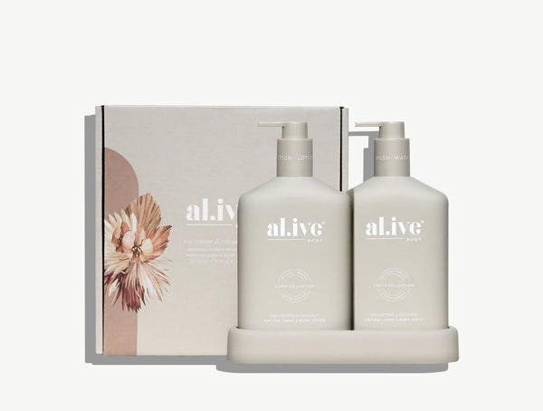 al.ive Body - Bathroom Hand & Body Wash & Hand & Body Lotion Duo in Sea Cotton & Coconut
