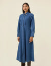 Ladies Sloane Denim Maxi Dress in Check