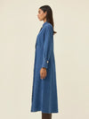 Ladies Sloane Denim Maxi Dress in Check
