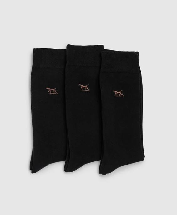 Dry Plains Three Pack Socks 3PK in Onyx
