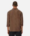The St Martins Mens Long Sleeve Linen Shirt in Macchiato