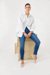 Studio Oversized Long Sleeve Shirt in White