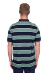 Mens Todd Tailored Short Sleeve Polo in Navy/Sage