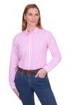Women’s Charlotte Long Sleeve Shirt in Pink Stripe