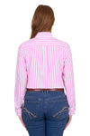 Women’s Charlotte Long Sleeve Shirt in Pink Stripe