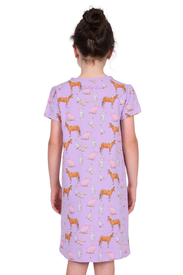 Girl’s Farm Friends Glow in the Dark Nightie in Lilac