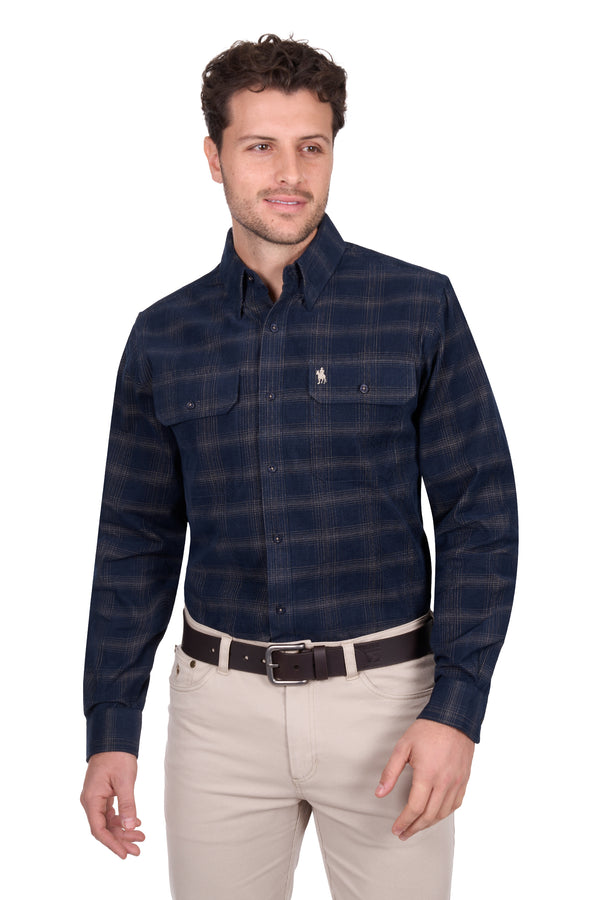 Men’s Ronald Thermal Check 2-Pocket Long Sleeve Shirt by Thomas Cook