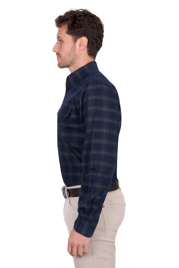 Men’s Ronald Thermal Check 2-Pocket Long Sleeve Shirt by Thomas Cook