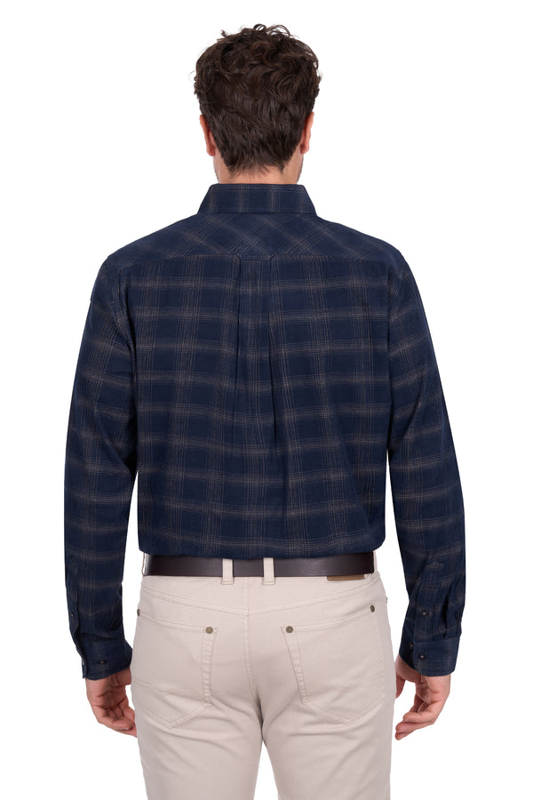 Men’s Ronald Thermal Check 2-Pocket Long Sleeve Shirt by Thomas Cook