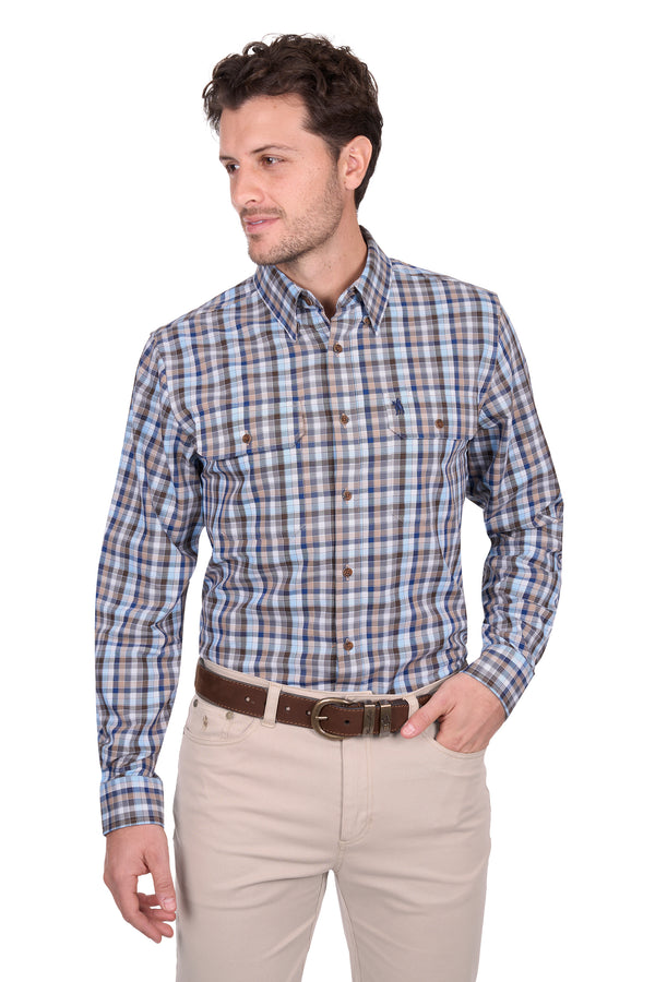 Men’s Jonathan Check 2-Pocket Long Sleeve Shirt by Thomas Cook