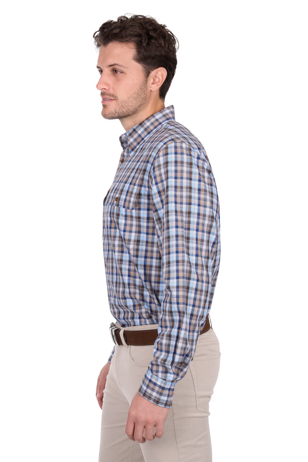 Men’s Jonathan Check 2-Pocket Long Sleeve Shirt by Thomas Cook