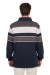 Thomas Cook Men's Bryan Stripe Rugby in Navy / Dark Tan