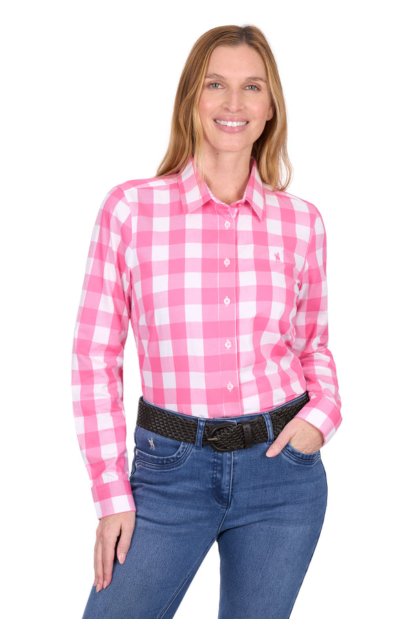 Thomas Cook Women’s Tamara Long Sleeve Shirt in Pink/White