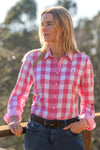 Thomas Cook Women’s Tamara Long Sleeve Shirt in Pink/White