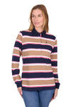 Thomas Cook Women’s Ruth Stripe Rugby in Tan/Pink