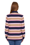 Thomas Cook Women’s Ruth Stripe Rugby in Tan/Pink