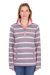 Thomas Cook Women’s Jane 1/4 Zip Stripe Rugby in Charcoal Marle