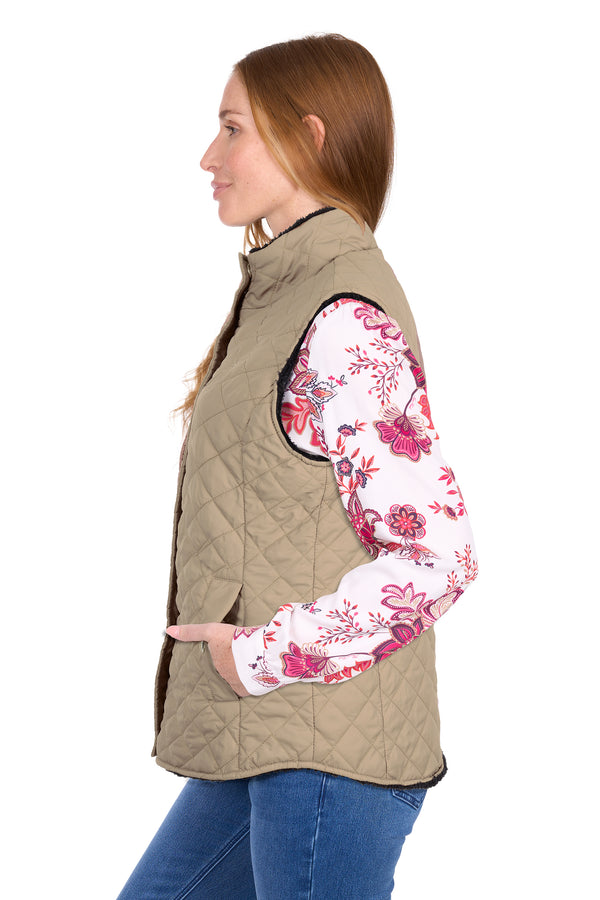 Thomas Cook Women’s Astrid Reversible Vest in Tan/Navy