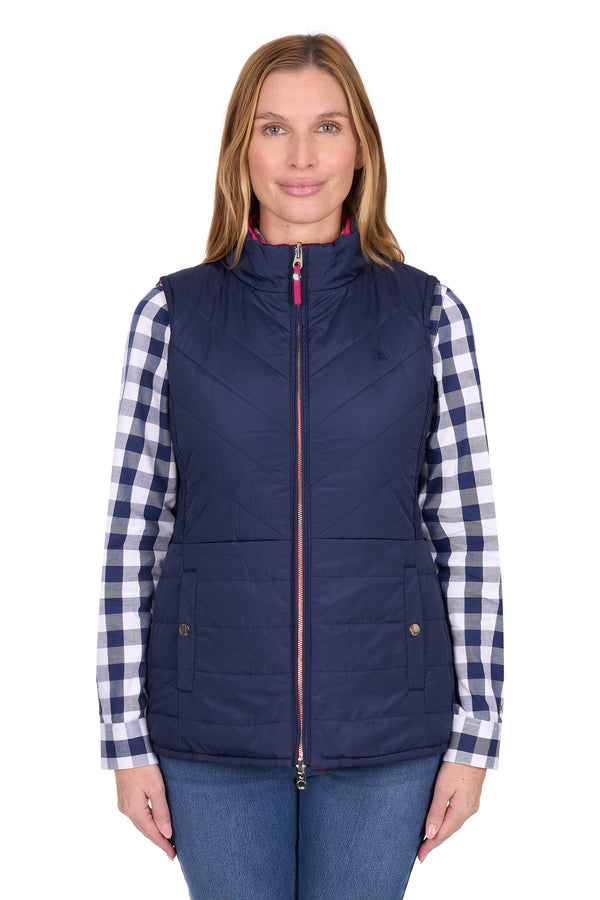 Thomas Cook Women’s Mayfield Reversible Vest in Hot Pink/Navy