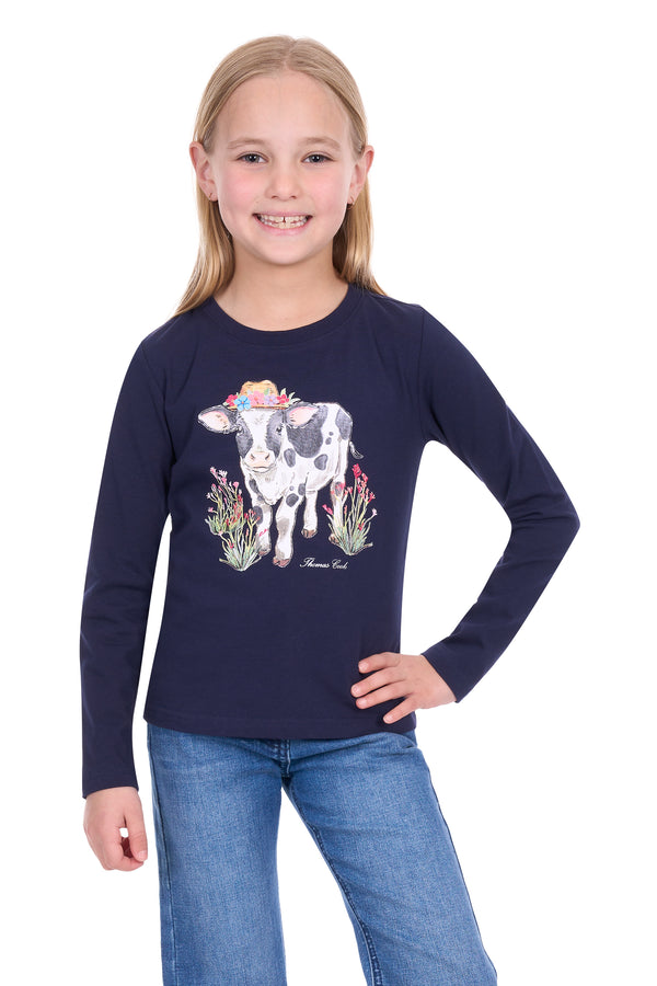 Girl's Kelly Long Sleeve Shirt in Navy