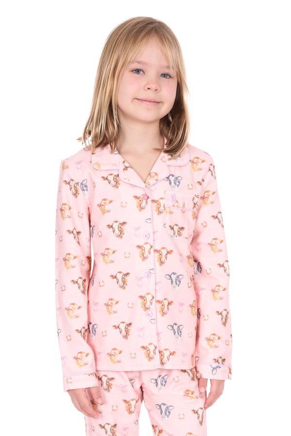 Girl's Chloe Long Sleeve Pjamas in Pink