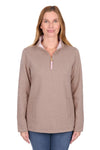 Thomas Cook Women’s Lydia 1/4 Zip Rugby in Taupe Marle